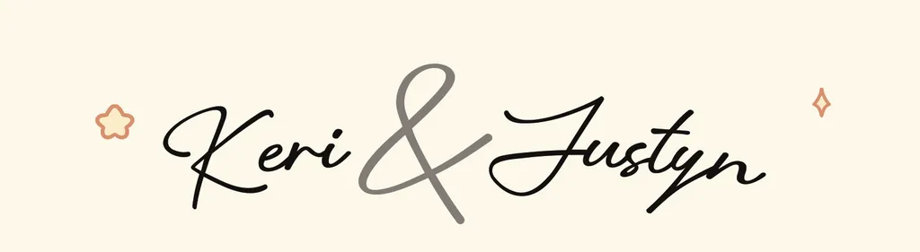 Keri and Justyn's names in elegant script